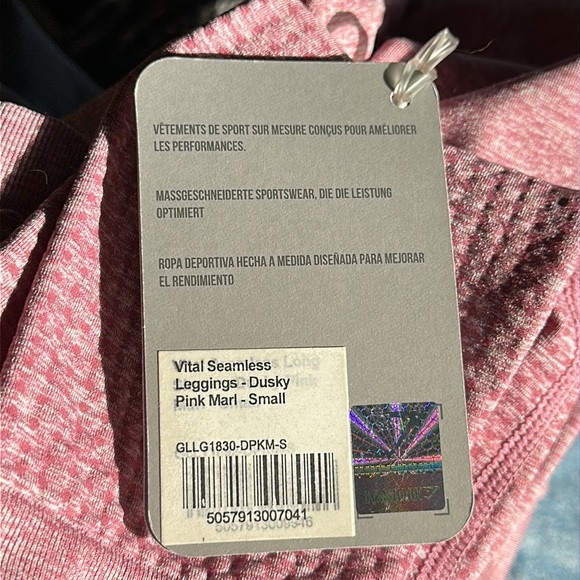 NWT Gymshark Vital Seamless Leggings - Dusky Pink Marl - Size Small - Picture 7 of 8